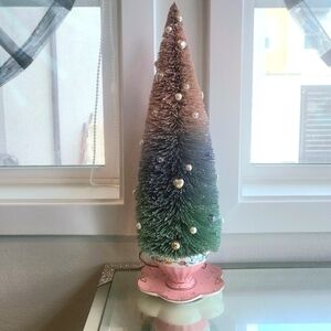 Disney aristocats marie pink teacup ombre brush crystal pearl table top tree